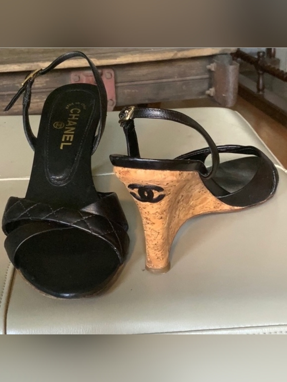 Chanel Wedge Sandals Size 40.5 - Fits US Sz 9-9.5